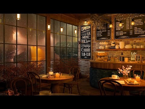4K Cozy Coffee Shop Ambience | Background Instrumental to Relax, Study, Work
