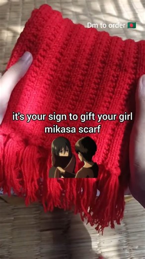 pretty crochets✨ | 🧣mikasa/goblins bride red scarf. Dm to order 🇧🇩 Winter is coming. hurry up and get your scarf. #crocheting #smallbusiness #trendingreels... | Instagram
