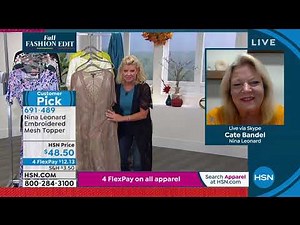 Nina Leonard Embroidered Mesh Topper