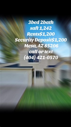 🏡 FOR RENT IN MESA, ARIZONA! 🌵✨ Looking for a beautiful and affordable place to call home? Check out this spacious 3 Bedroom, 2 Bathroom home offering 1,242 SQFT of comfortable living space in the heart of Mesa! Perfect for families, roommates, or anyone looking for a cozy and convenient place to live. 📍 Address: 441 S Maple, Mesa, AZ 85206 💰 Monthly Rent: $1,200 🔑 Security Deposit: $1,200 ✨ Home Features: • 3 Spacious Bedrooms 🛏️ • 2 Full Bathrooms 🚿 • 1,242 Sqft of living space 📐 • Bri