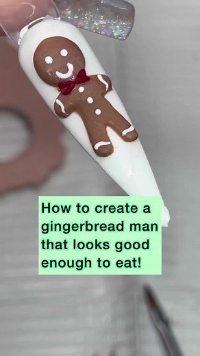 3D Gingerbread Man Acrylic Nail Tutorial