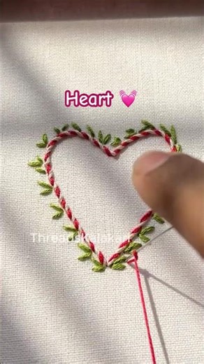 Hand Embroidery designs - MOST Easy HEART Embroidery Design #shorts #embroidery #satinstitch #heart