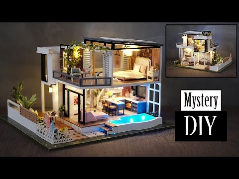 DIY Miniature Dollhouse Kit || West Creek House With Garden Villa Design - Relaxing Satisfying Video