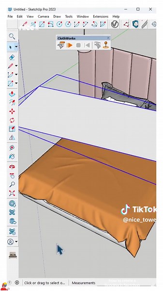 How to Create Bedding in Sketchup with Cloth Works Plugin