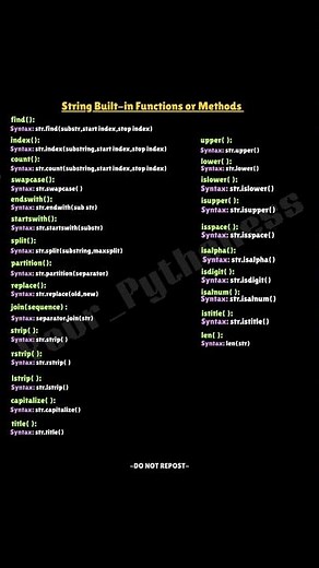Strings built-in functions and methods #class11#class12#python#fypシ゚viral #pythonnotes#coding#