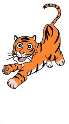 Let's draw a leaping Tiger 🐅 #art #shorts