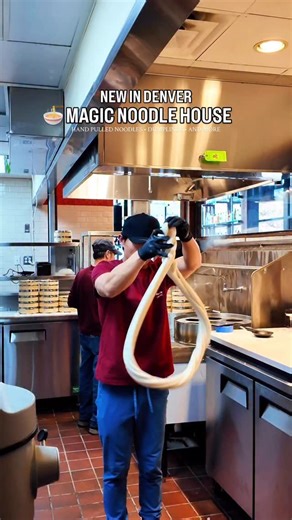 NEW NOODLE HOUSE 🍜 SEND THIS TO SOMEONE WHO OWES YOU DINNER! There’s a new spot in Denver serving fresh, hand-pulled noodles made to order, and you can watch it all happen in their open kitchen. At @magicnoodlehousedenver , the dough is stretched, pulled, and cooked right in front of you, turning each bowl into part dinner, part show. On the menu, you’ll find comforting dishes like the Shanghai braised pork belly fried rice, rich and savory with tender pork, plus steaming bowls of beef brisket 