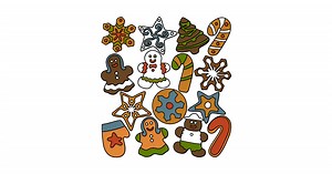 Gingerbread set - Christmas coloring pages online and printable