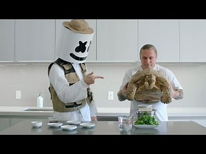 A Python, A Tortoise, & Brian Barczyk Cook Blackened Tofu with Quinoa | Cooking with Marshmello