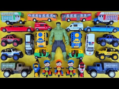 Big Wheels Toy Fun! Limousine, City Bus, Army Truck, Toy Truck & Baby Bus Adventures