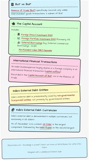 Components of BoP: Capital Account FDI, FII, External Borrowings, NRI Deposits