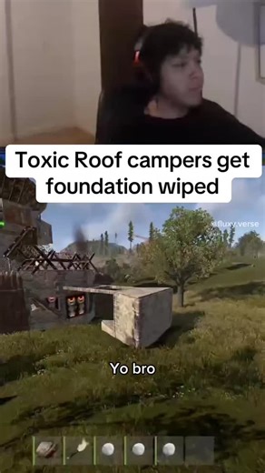 Fluxxy~ on Instagram: "“Toxic roof campers get foundation wiped 💀” . . . . . 🎥: ezbompany / tt . . . . rust roof campers rust foundation wipe rust raid revenge rust base destruction rust funny moments . . #rust #rustgame #rustclips #rustpvp #roofcampers rustraid gamingreels fpsgaming"