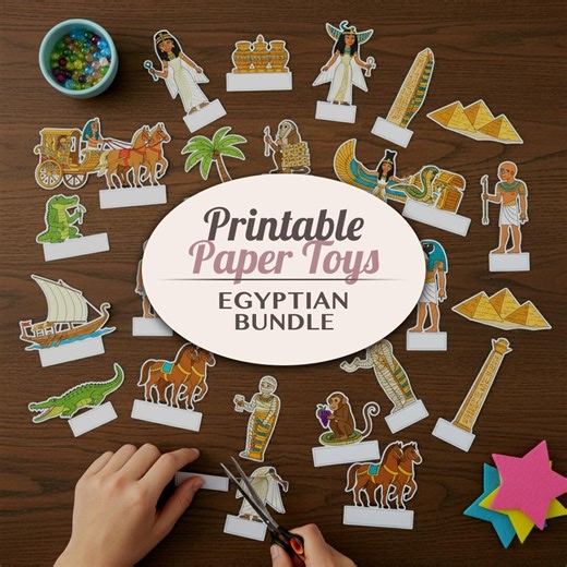 Egyptian Printable Paper Toys Cut Outs | Ancient Egypt Craft Activity - Etsy