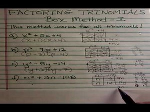 Factoring Trinomials Box Method Part1