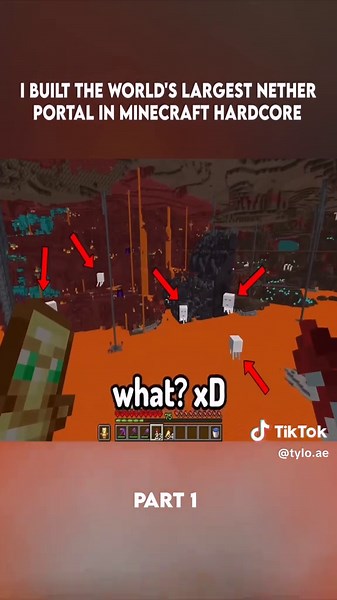 "I Built The World's Largest Nether Portal In MINECRAFT Hardcore" #aco... | minecraft
