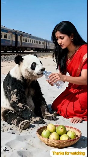 She Saved a Baby Panda… And Changed the Desert 🌱😢#ai #shorts #animals #viral video