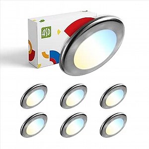 ASD 6 Pack LED Disk Lights 4 Inch, 10W 5CCT 2700K-5000K 685LM CRI90+, Dimmable Flush Mount Ceiling Light Fixture, Low Profile Surface Mount Disc, Junction Box or Recessed Can Install, UL Energy Star