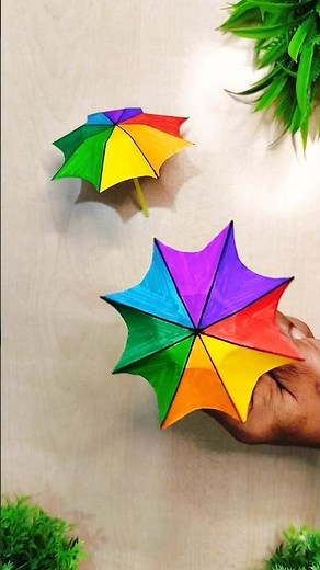 Colorful Paper Umbrella 🏖️#shorts