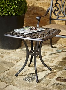 Amalfi Cast Aluminium Square Garden Side Table - £99 | Garden4Less UK Shop