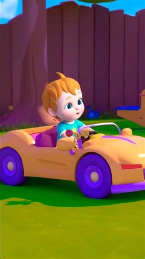 The wheels of the car go #cartoon #kidsvideo #funnycartoon #shorts