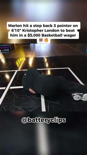 Marlon hit a step back 3 pointer on 6'10" Kristopher London to beat him in a $5,000 Basketball wager