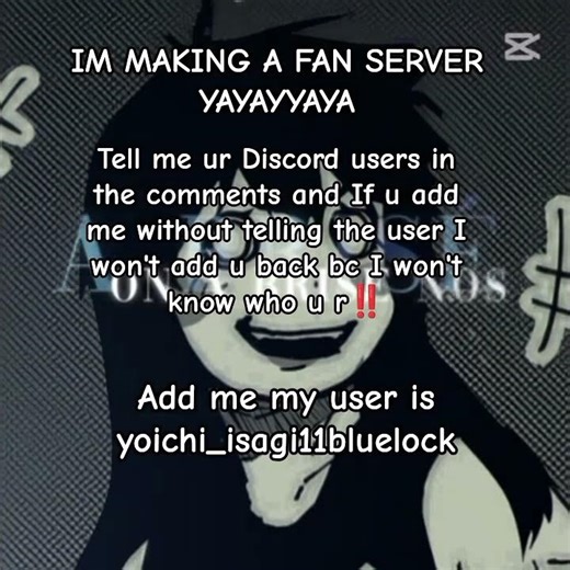 wanna be in the fan server? tell me ur user and add me!