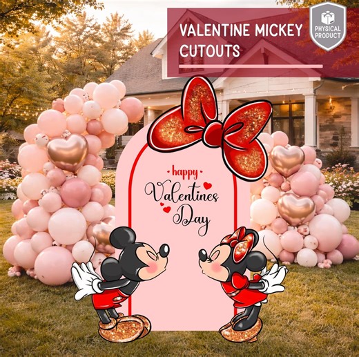 Valentine Mickey Mouse and Minnie Cutouts, Disneyland Party, Baby Shower, Lawn Sign, Valentine's Day Decor - Etsy