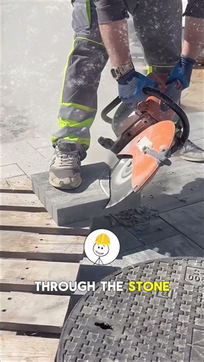 Pure skill cutting stone to perfection.