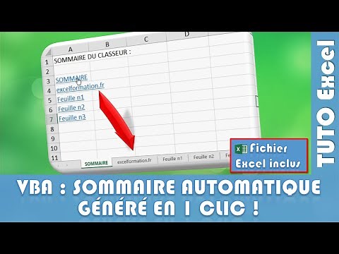 Comment créer un sommaire automatique et généré en 1 clic sur Excel