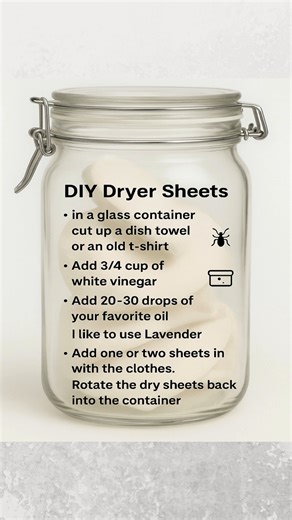 The Easiest DIY Reusable Dryer Sheets! 🌿✨ Say goodbye to store-bought dryer sheets and hello to this simple, eco-friendly alternative. | Grandma tricks & Tips