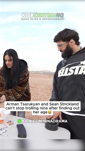 Kick Central on Instagram: "They found out her age and never let it go 😭 Nina is just trying to exist when Arman and Sean find out her real age… and immediately turn it into a full-on roast session. The second the number drops, both of them lock in and start trolling nonstop. Every comment after that somehow circles back to her age. Nina is laughing but you can tell she did not expect them to run with it this hard. Arman keeps poking, Sean adds fuel, and the whole thing snowballs into one of th