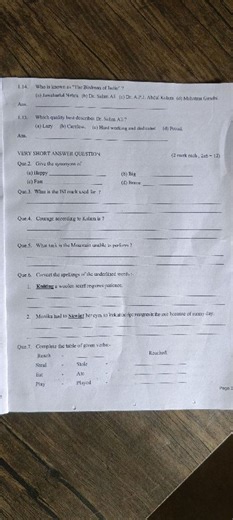 1.14. Who is known as "The Birdman of India"? (a) Jawaharlal Ne... | Filo