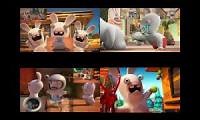 Mix of 4 videos from youtube : Rabbids invasion Sparta remix Quadparison 1