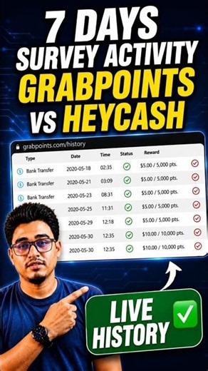 7 Days Survey History Review | GrabPoints vs HeyCash