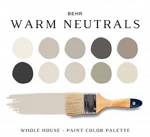 Behr WARM NEUTRALS Paint Colors, Warm Beige Paint Colors, Modern Neutral, Warm Gray Paint, Whole House Paint, Earthy Tones, GREIGE Farmhouse - Etsy