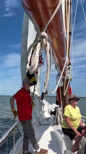 Skipjack Nathan docent shares her knowledge #sailing #woodensailboats #boating #cambridge #skipjack