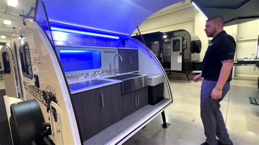 These Luna models from inTech are unlike anything you've seen before and are opening up new doors for the camping experience! These are insanely sturdy campers that are accessible and stylish. LOVE that kitchen in the back! #RV #intech #travellife | Walnut Ridge RV