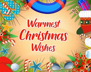 At the beach - Christmas - send free eCards from 123cards.com