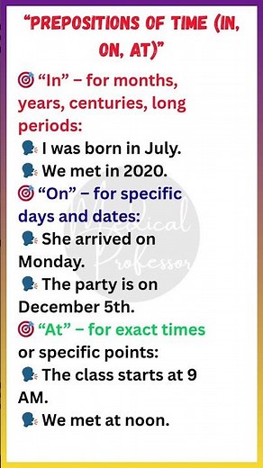 How to Use “In, On, At” for Time | Prepositions of Time Explained!