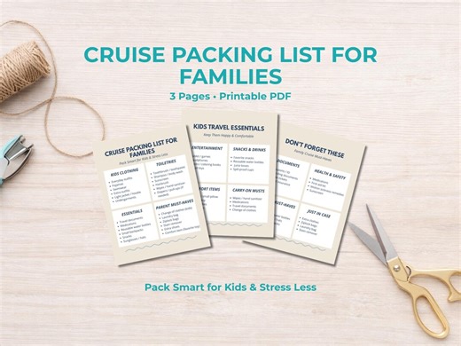 Cruise Packing List for Families, Kids Travel Checklist, Family Vacation Packing List, Travel Planner Printable, Cruise Checklist PDF - Etsy