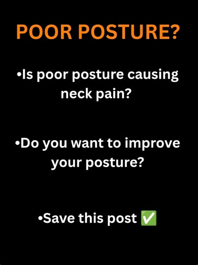 Poor posture causing neck pain? When your head sits forward and your shoulders round, the muscles in your neck and upper back have to work overtime to hold your head up. Over time, this extra strain can lead to stiffness, tension, and chronic discomfort. The good news: you can fix it. 💪 Here are 4 simple exercises that help strengthen the muscles that support good posture and reduce strain on your neck. Doing these regularly can help bring your shoulders back, align your spine, and keep your ne