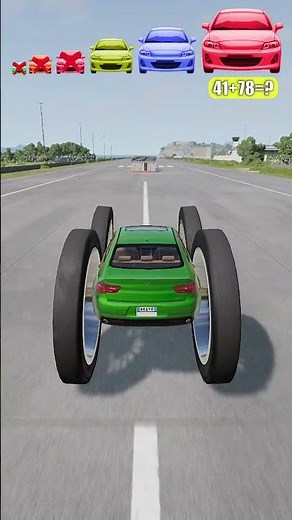 Big and Small Cars vs 10 houses💥 | BeamNG Drive #shorts