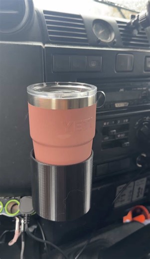 Definitely a long awaited upgrade, we finally got some cup holders so we can have a tea on the go! We found these custom puma cup holders on Etsy that fit straight to the dash using the existing fittings so no need to drill extra holes or anything too complicated and are also perfectly positioned so they're no in the way of any of the controls or knees either - result! #landroverdefenderpuma #landrovercamper #yeti #etsyuk #builtforthewild
