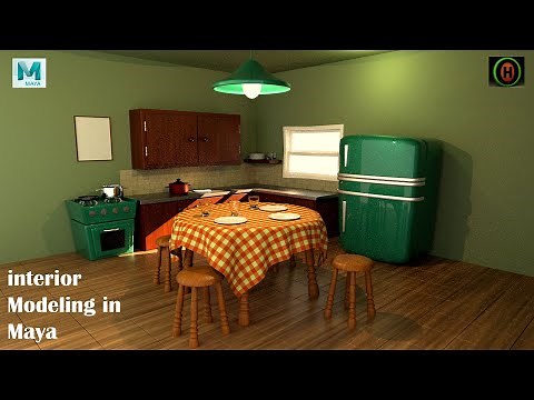 Autodesk Maya | Kitchen interior design modeling | M # 5
