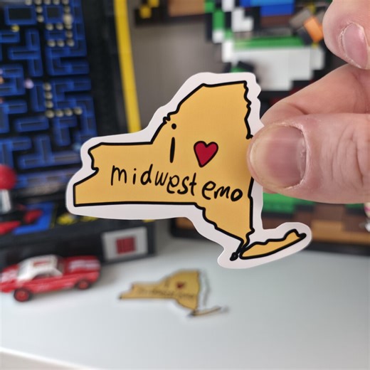 New York State Outline Sticker - I Heart Midwest Emo - 3" Glossy Vinyl - Etsy