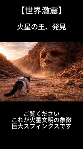 感動の火星ドキュメンタリー、猫が自由すぎて台無しになるｗｗｗ猫,ハチワレ,火星,AI動画,生成AI,klingai,茶番,ドキュメンタリー,スフィンクス,面白い動画,ナレーション,アテレコ,火星通信社