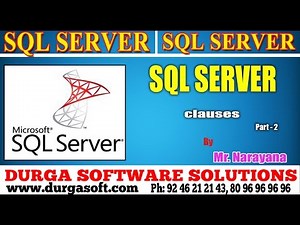 Sql Server tutorial || onlinetraining||Sql Server ||clauses Part-2 by Narayana
