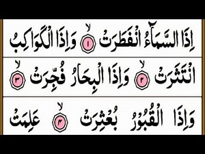 Surah Infitar Full { surah infitar full HD arabic text } Surat - Al-Infitar In Quran