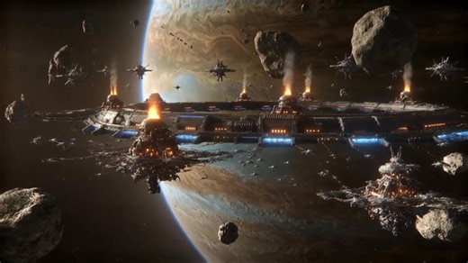 14K views · 509 reactions | Orbiting the gas giant, the refinery exhales streams of plasma and vapor while fleets of drones deliver ore from shattered asteroids. Energy pulses through conduits as the superstructure processes raw matter into the fuel of empires. #AIArt #Cinematic #Fleets #GasGiant #OrbitalRefinery #SciFi #SpaceStation #Spaceships #UltraDetailed | Worldbuilderscifi | Facebook