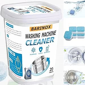 Washing Machine Cleaner Tablets - 20 Pack | Deep Cleaning & Odor Removal | Works with All Washers Including HE | Eco-Friendly, Septic Safe, Active Enzyme Formula for Year-Round Freshness